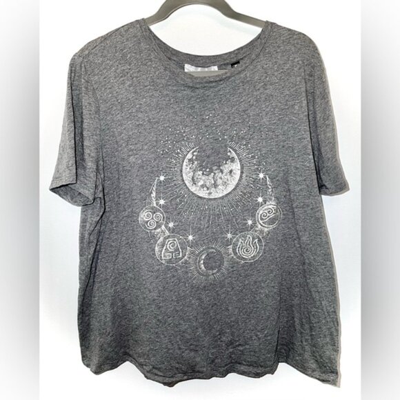EUC 1X Addition Elle 100% Cotton Gray and Silver Moon T-Shirt - Picture 4 of 6